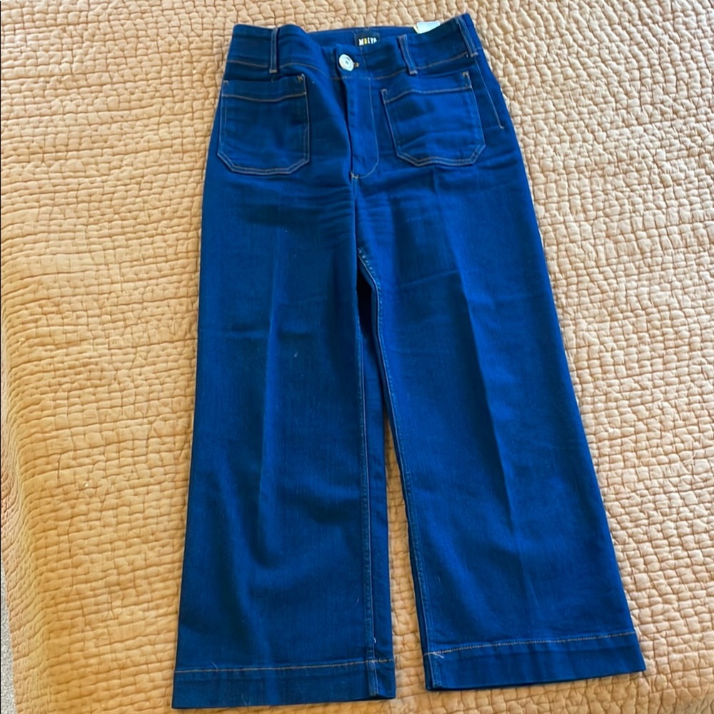 Maeve Colette High Rise, Wide Leg Full Length Jeans